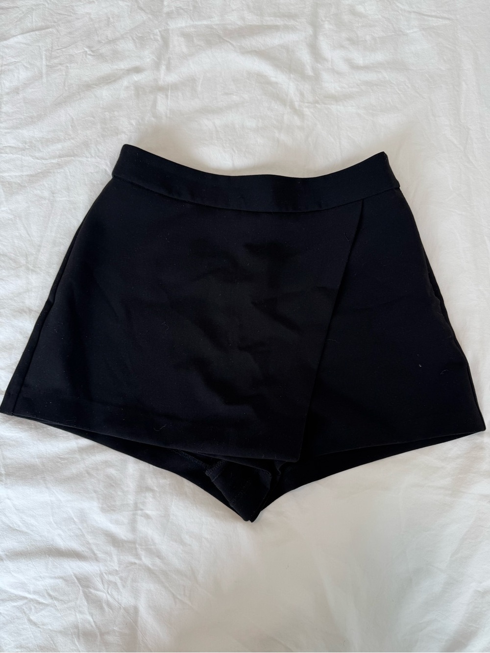 Dynamite Black Wrap-Front Skort Shorts